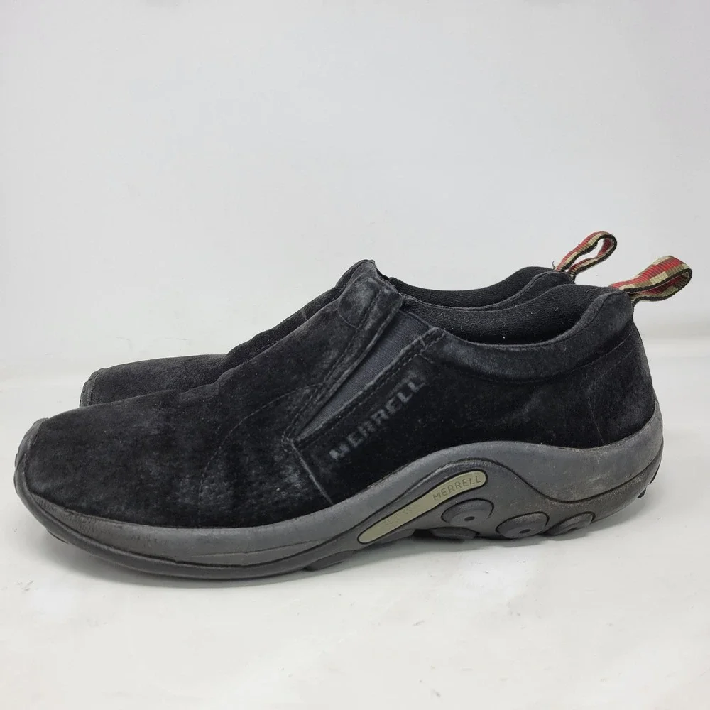 Merrell Jungle Moc Midnight Black Suede Leather Mens Slip On Shoes Size 12 60825